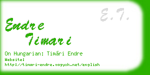 endre timari business card
